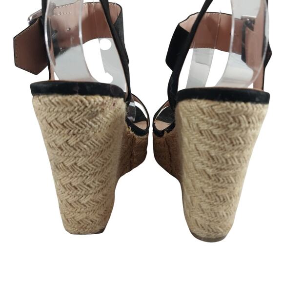 MADDEN GIRL! SLEEK BLACK VEGAN SUEDE ESPADRILLE WEDGE HEELS, SANDALS! SZ 8M - Picture 7 of 10